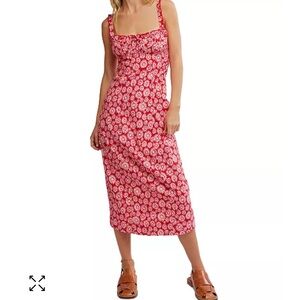 Free People Lucinda Floral Midi Dress  . XS